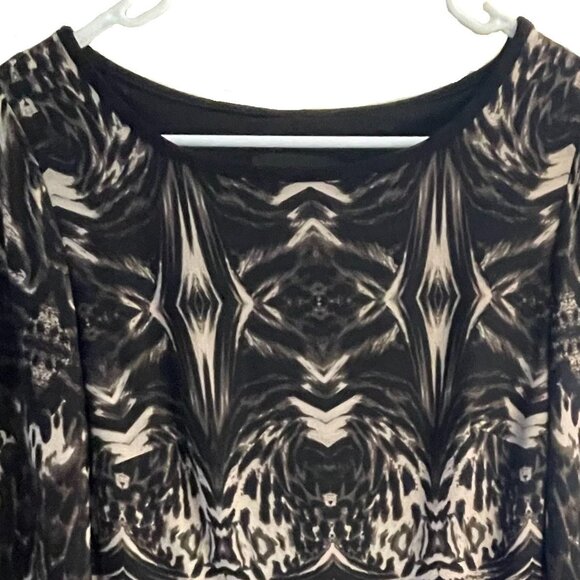 R&M Richards Abstract Fringe Boho Dress Size 8 Made in USA NWT - Picture 2 of 7